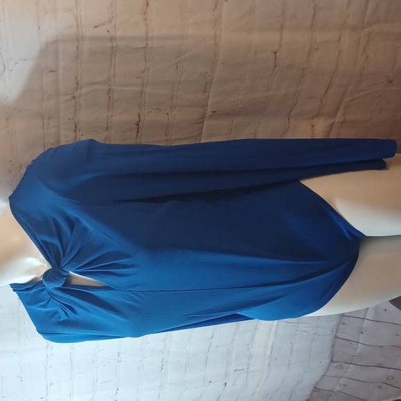 Farm Rio Cobalt Blue Cowl Neck Long Sleeve Bodysuit M - Picture 5 of 15